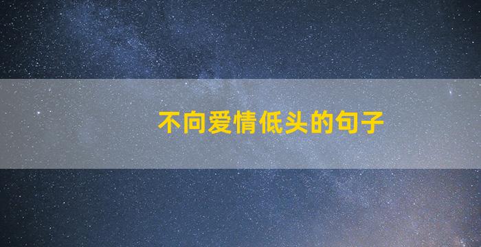 不向爱情低头的句子