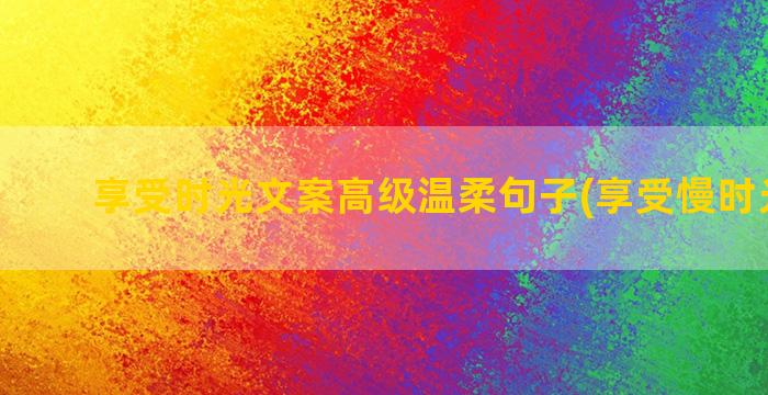 享受时光文案高级温柔句子(享受慢时光文案)