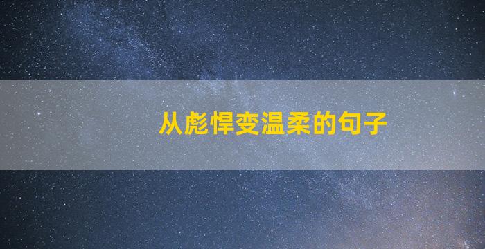 从彪悍变温柔的句子