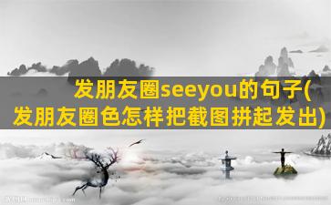 发朋友圈seeyou的句子(发朋友圈色怎样把截图拼起发出)