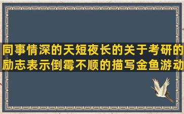 同事情深的天短夜长的关于考研的励志表示倒霉不顺的描写金鱼游动的关于大海的句子简短