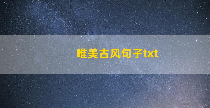 唯美古风句子txt