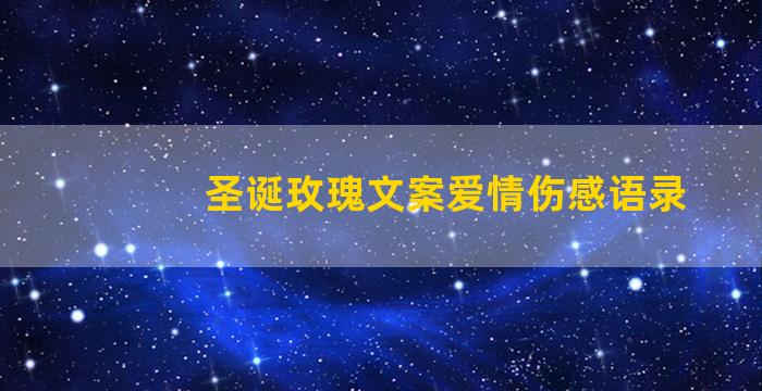 圣诞玫瑰文案爱情伤感语录