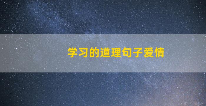 学习的道理句子爱情