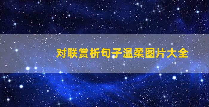 对联赏析句子温柔图片大全