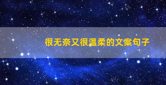 很无奈又很温柔的文案句子