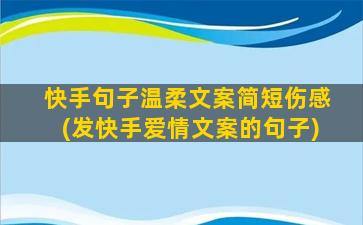 快手句子温柔文案简短伤感(发快手爱情文案的句子)