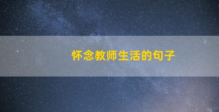 怀念教师生活的句子