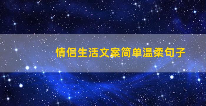 情侣生活文案简单温柔句子