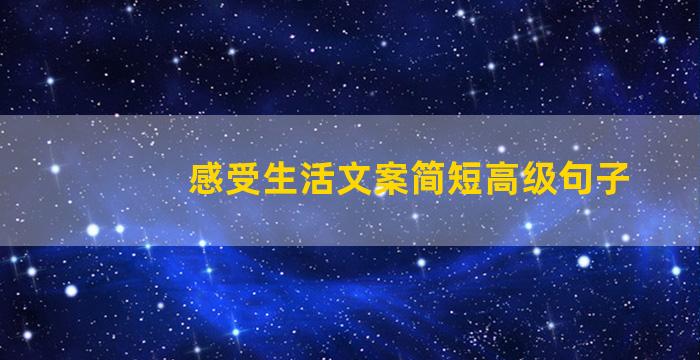 感受生活文案简短高级句子