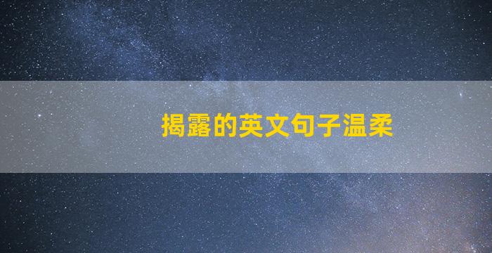 揭露的英文句子温柔