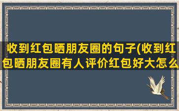 收到红包晒朋友圈的句子(收到红包晒朋友圈有人评价红包好大怎么回复)