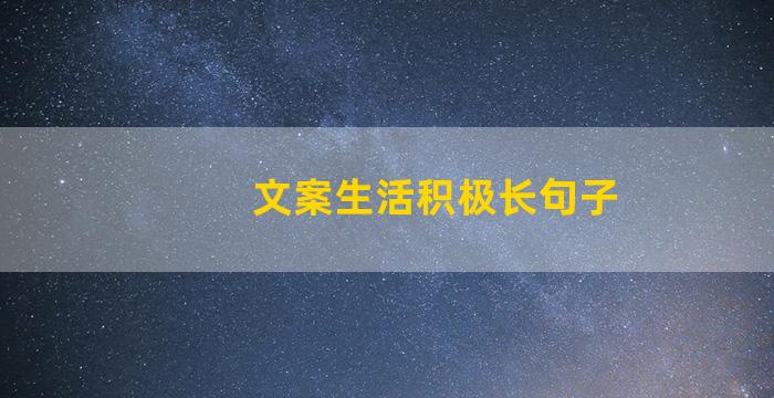 文案生活积极长句子