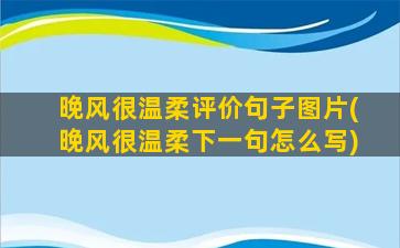 晚风很温柔评价句子图片(晚风很温柔下一句怎么写)