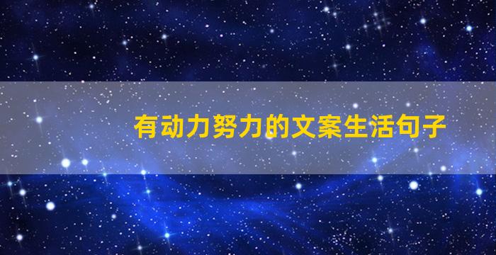 有动力努力的文案生活句子