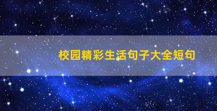 校园精彩生活句子大全短句