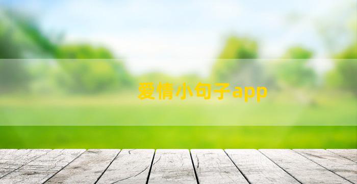 爱情小句子app