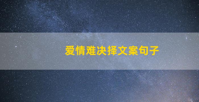 爱情难决择文案句子