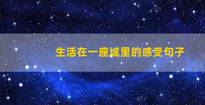 生活在一座城里的感受句子