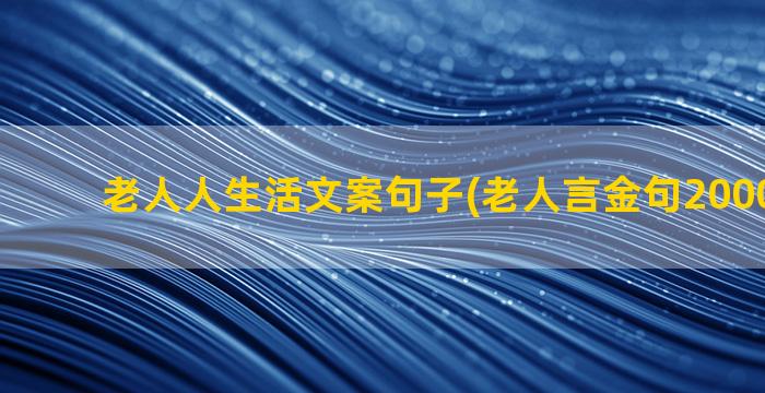 老人人生活文案句子(老人言金句2000句文案)