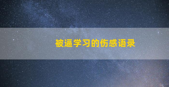 被逼学习的伤感语录