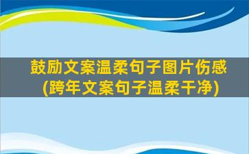 鼓励文案温柔句子图片伤感(跨年文案句子温柔干净)